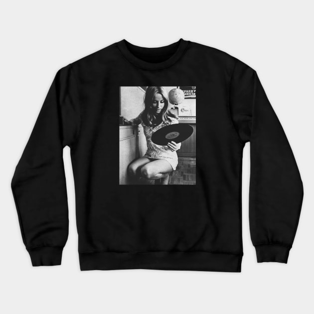 60's Girl Vinyl Crewneck Sweatshirt by smellystardesigns